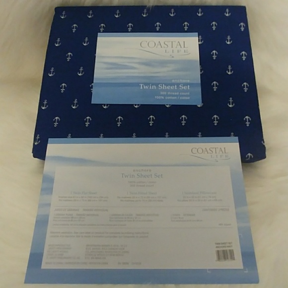 Coastal Life Twin Anchor Sheet Set - Picture 4 of 8